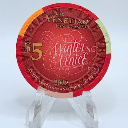 The Venetian Las Vegas Nevada 2012 'Winter In Venice' LE $5 Casino Chip D0889