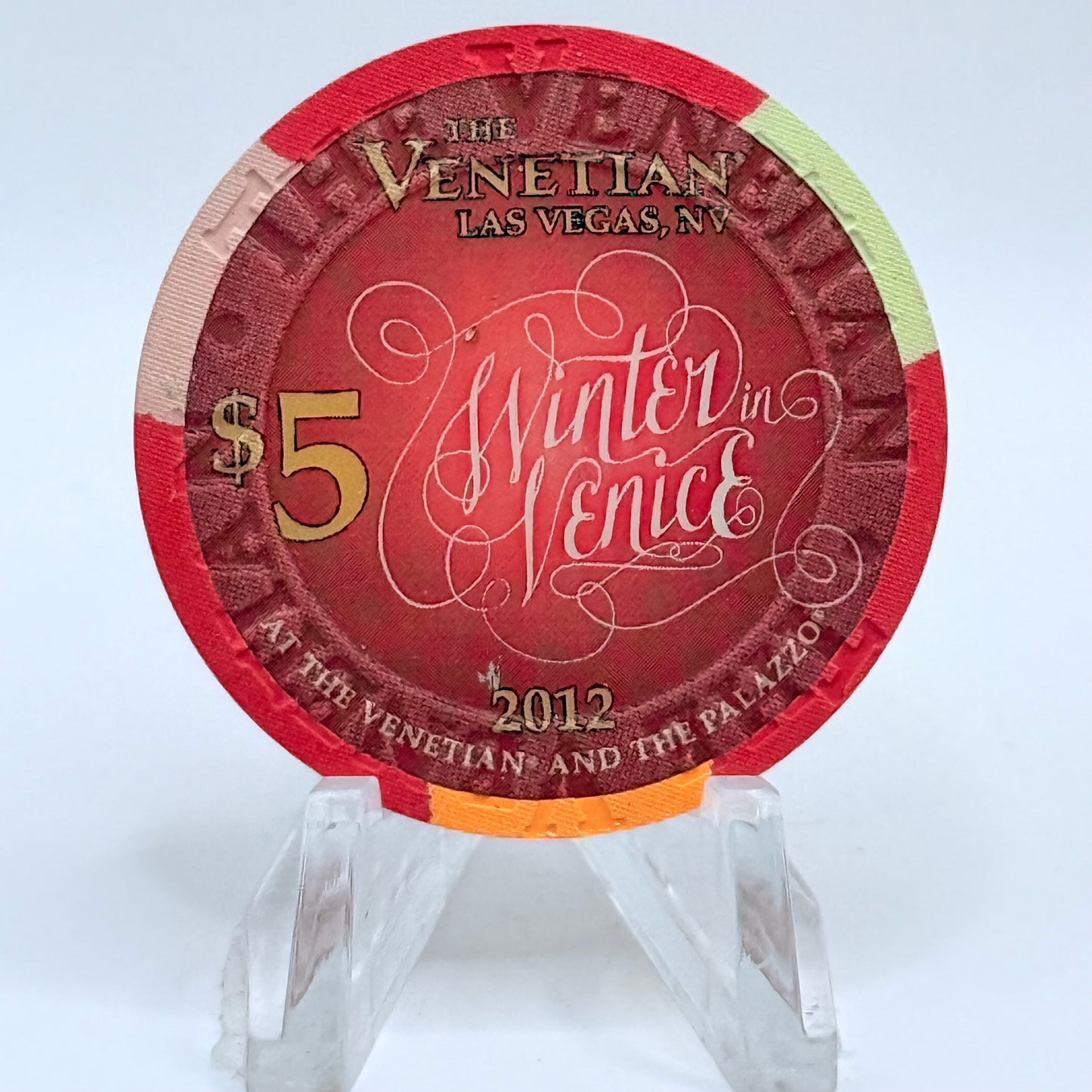 The Venetian Las Vegas Nevada 2012 'Winter In Venice' LE $5 Casino Chip D0889