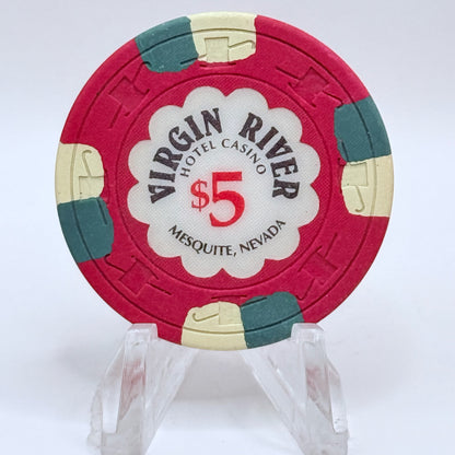 Virgin River Mesquite Nevada 1990 $5 Casino Chip N3395