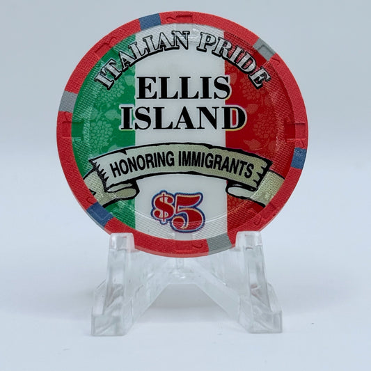Ellis Island Las Vegas Nevada 2006 'Italian Pride' LE $5 Casino Chip E5468