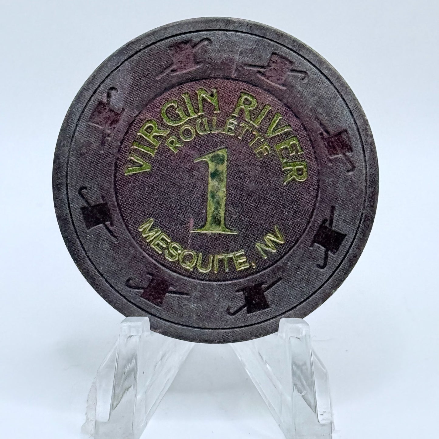 Virgin River Mesquite Nevada 1990 Series 1 Roulette Casino Chip E8870