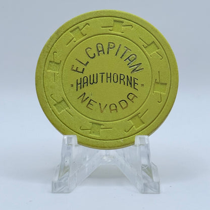 El Capitan Hawthorne Nevada Series 1 Roulette Yellow Casino Chip N8173