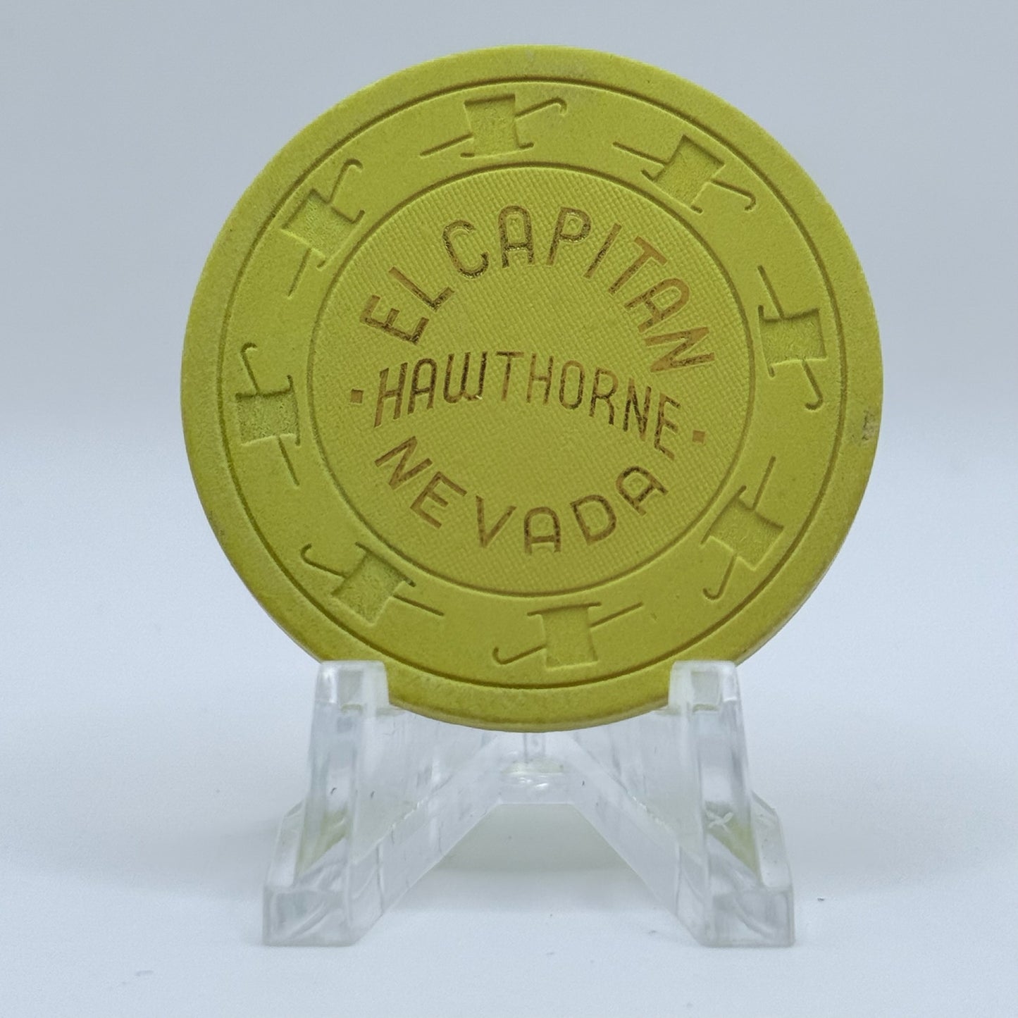 El Capitan Hawthorne Nevada Series 1 Roulette Yellow Casino Chip N8173