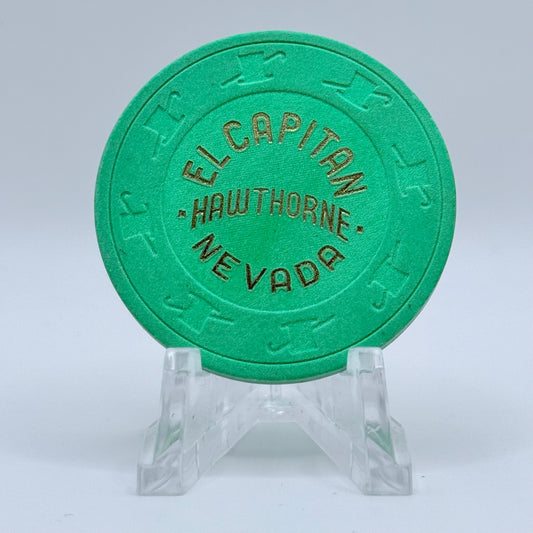 El Capitan Hawthorne Nevada Series 1 Roulette Green Casino Chip N8173