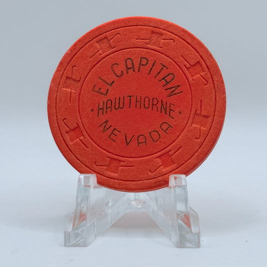 El Capitan Hawthorne Nevada Series 1 Roulette Orange Casino Chip N8173