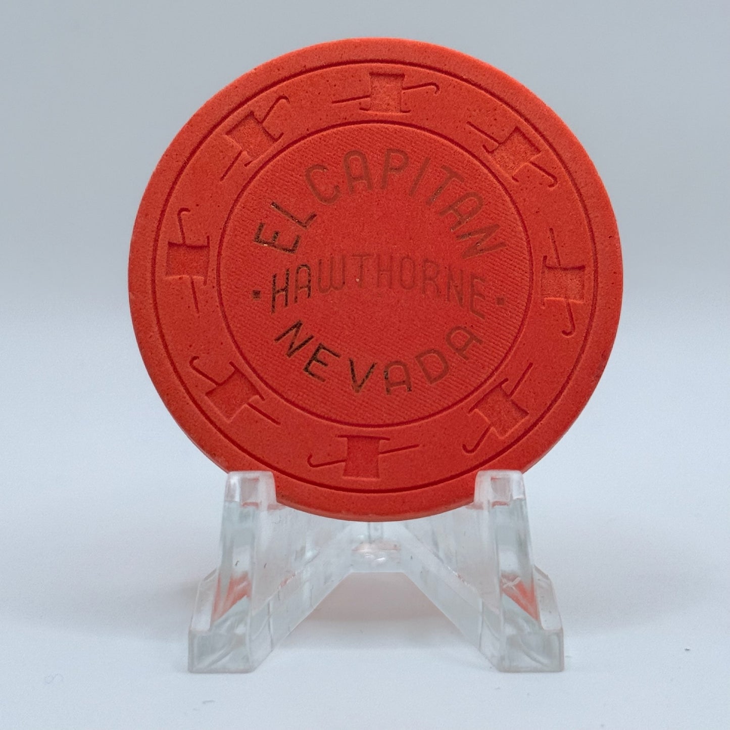 El Capitan Hawthorne Nevada Series 1 Roulette Orange Casino Chip N8173