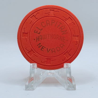El Capitan Hawthorne Nevada Series 1 Roulette Orange Casino Chip N8173