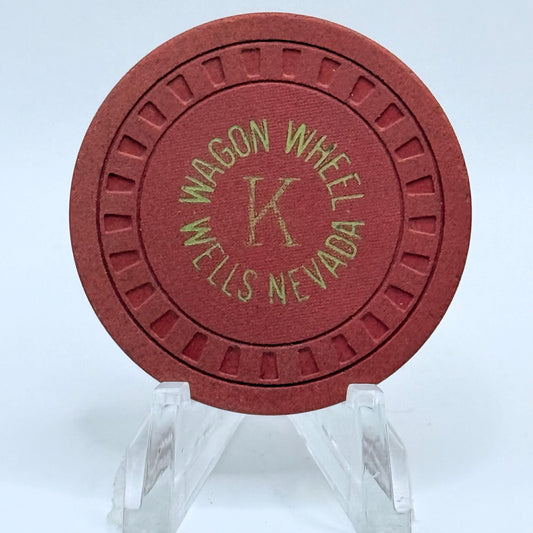 Wagon Wheel (Rod Knight's) Wells Nevada 1953 LE $5 Casino Chip N4893