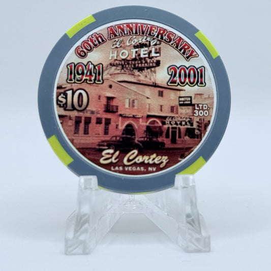 El Cortez Las Vegas Nevada 2002 '60th Anniversary' LE $10 Casino Chip E0374