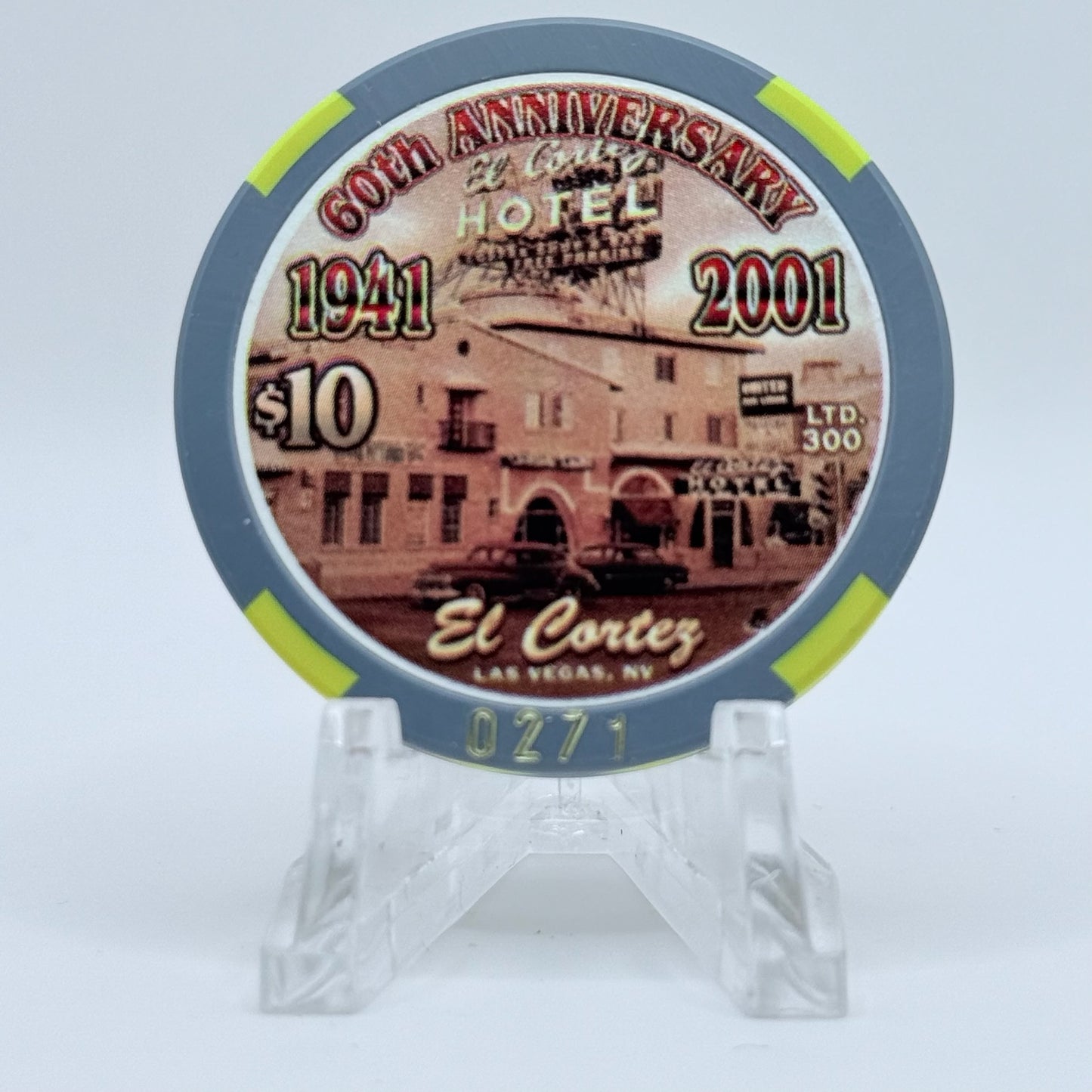 El Cortez Las Vegas Nevada 2002 '60th Anniversary' LE $10 Casino Chip E0374