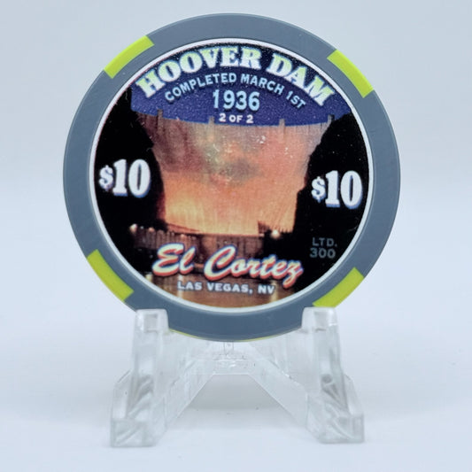 El Cortez Las Vegas Nevada 2002 'Hoover Dam' LE $10 Casino Chip E0377