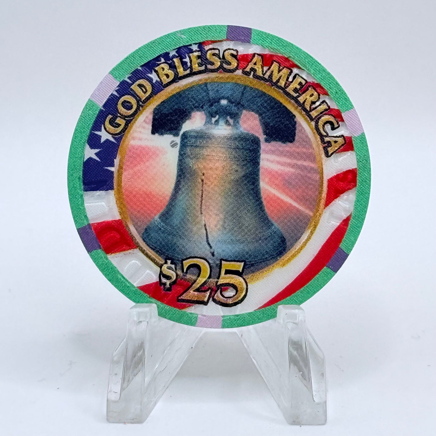 Aladdin Resort & Casino Las Vegas Nevada 2001 'United We Stand' LE $25 Casino Chip V7822