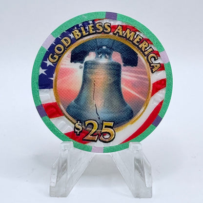 Aladdin Resort & Casino Las Vegas Nevada 2001 'United We Stand' LE $25 Casino Chip V7822