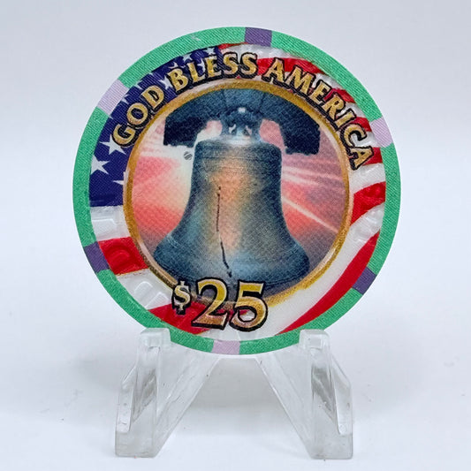 Aladdin Resort & Casino Las Vegas Nevada 2001 'United We Stand' LE $25 Casino Chip V7822