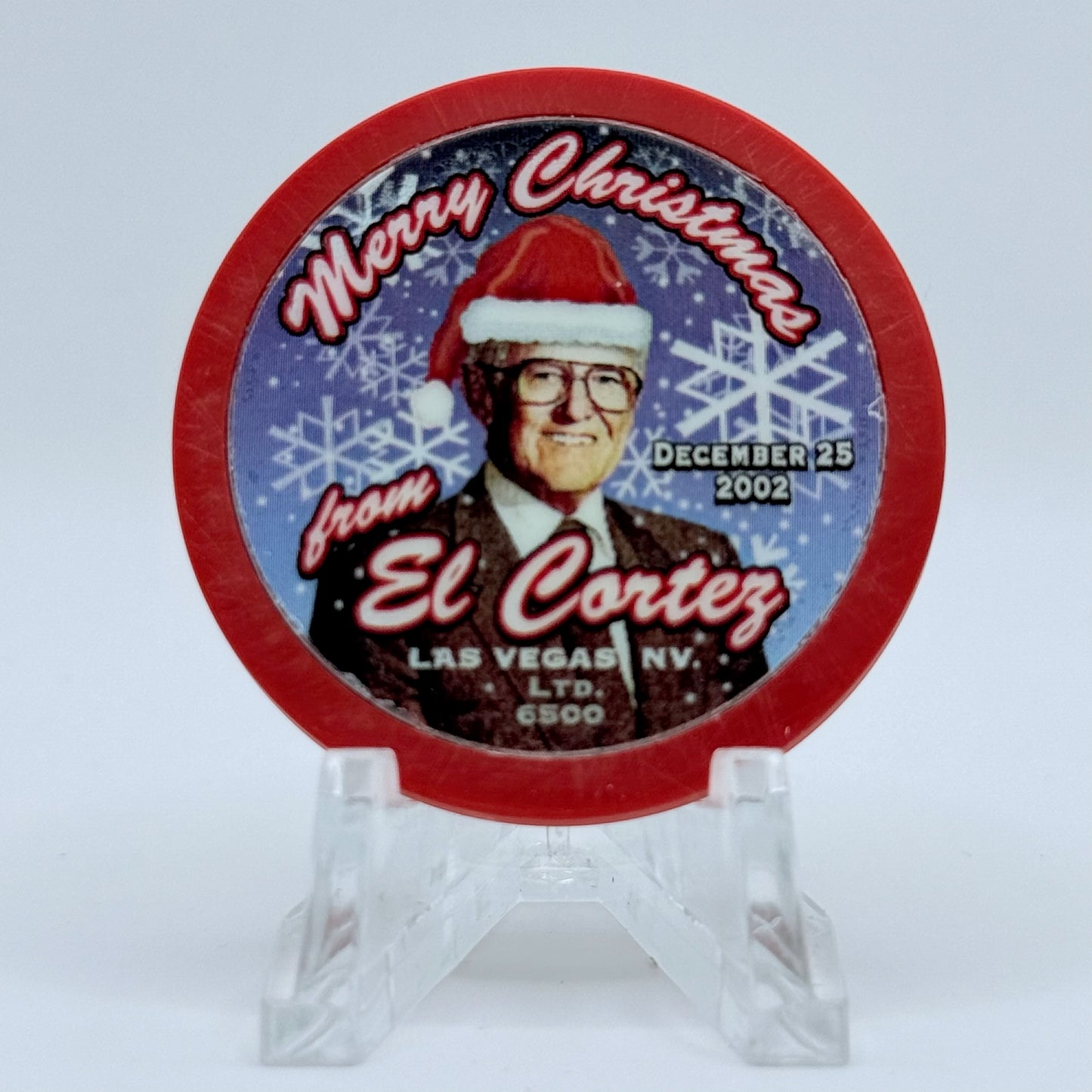 El Cortez Las Vegas Nevada 2002 'Merry Christmas' LE Casino Chip E0366