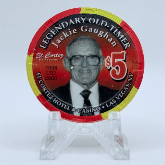 El Cortez Las Vegas Nevada 1998 'Legendary Old-Timer Jackie Gaughan' LE $5 Casino Chip V2357