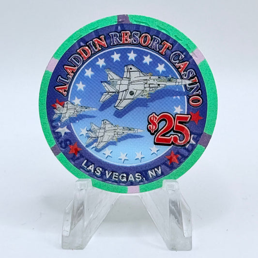Aladdin Resort & Casino Las Vegas Nevada 2002 'Fourth of July' LE $25 Casino Chip E0022
