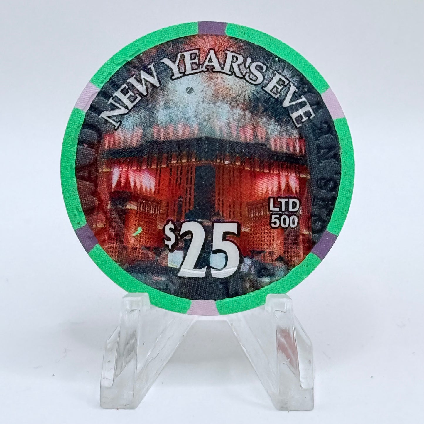 Aladdin Resort & Casino Las Vegas Nevada 2002 'Happy New Year' LE $25 Casino Chip V7821
