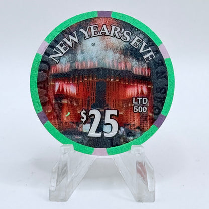 Aladdin Resort & Casino Las Vegas Nevada 2002 'Happy New Year' LE $25 Casino Chip V7821