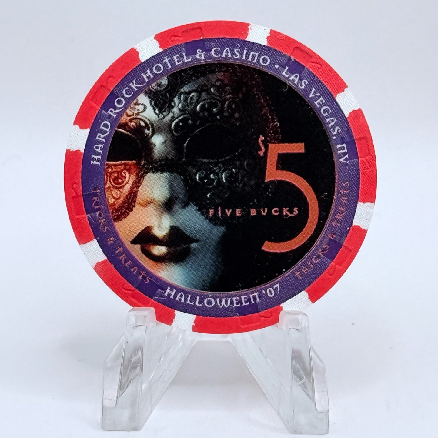 Hard Rock - Las Vegas Nevada 2007 'Halloween' LE $5 Casino Chip E7435