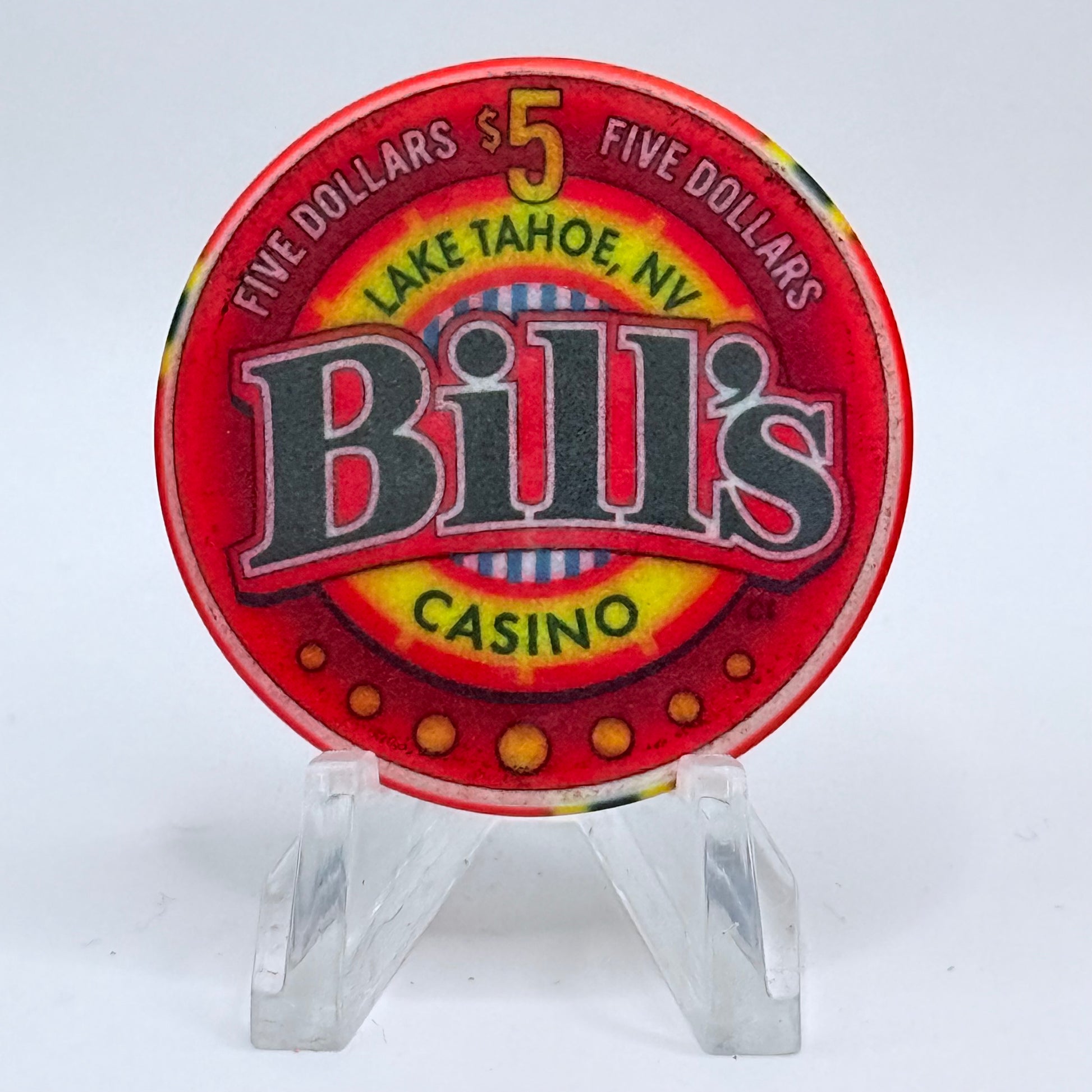 Bill's Lake Tahoe Nevada 2005 LE $5 Casino Chip E4653