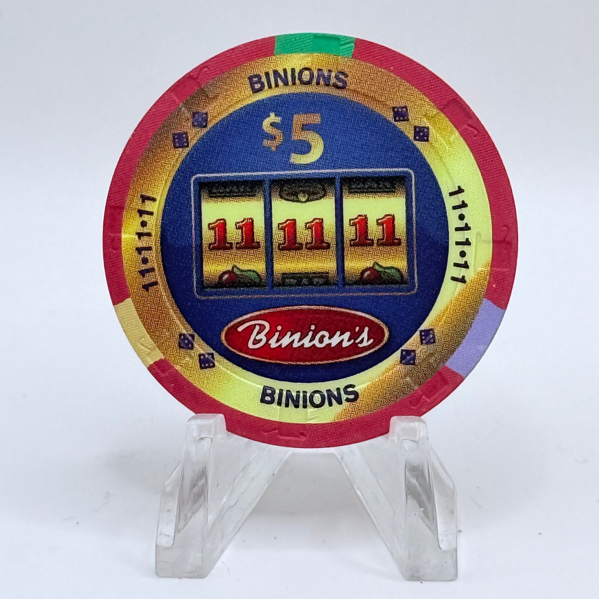 Binion's Gambling Hall Las Vegas Nevada 2011 'Veterans Day' LE $5 Casino Chip D0317