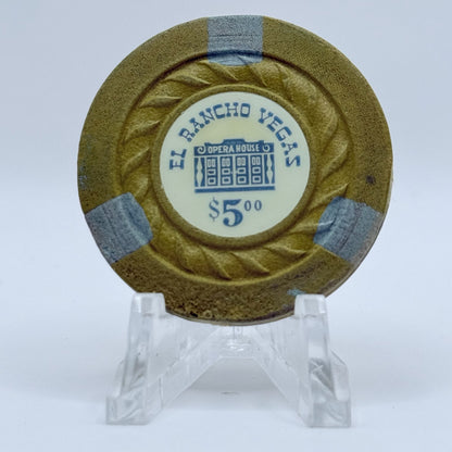 El Rancho Vegas Las Vegas Nevada 1960 $5 Casino Chip N1572