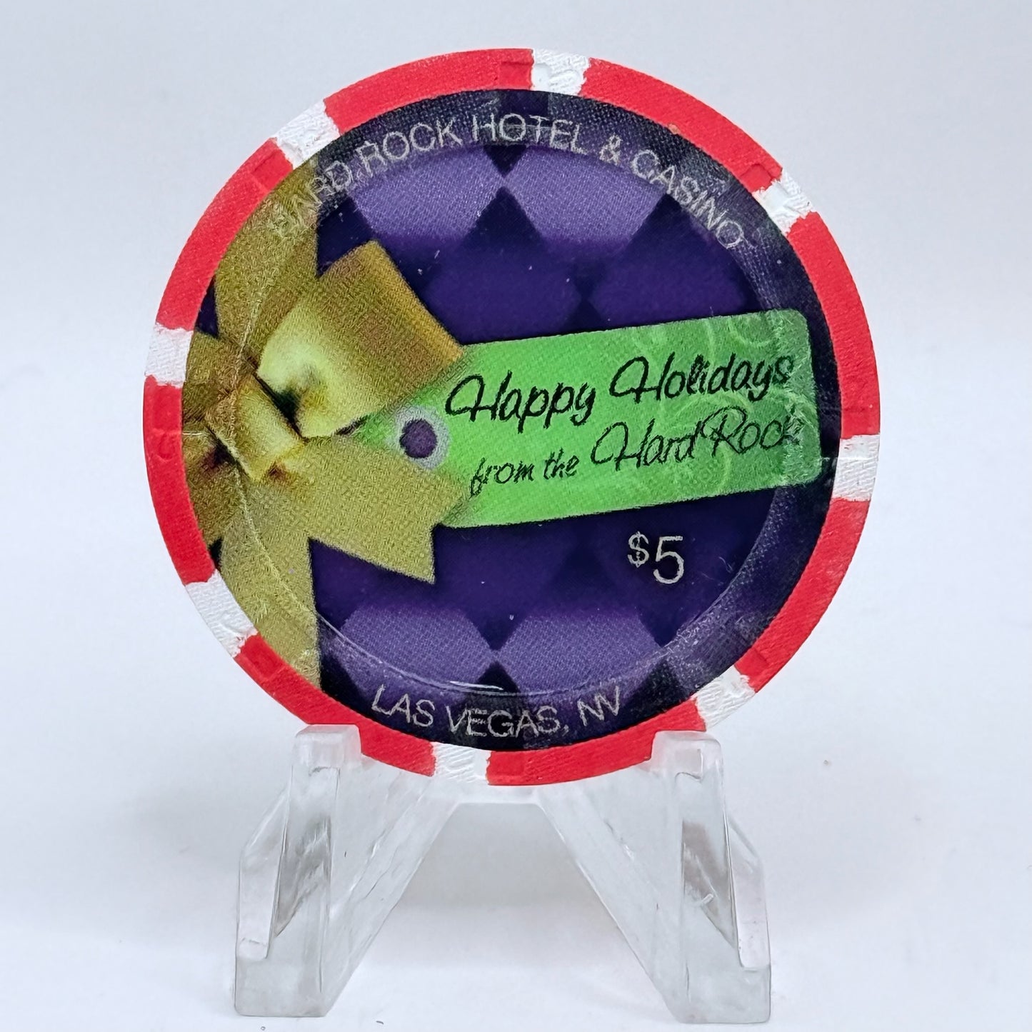 Hard Rock - Las Vegas Nevada 2009 'Christmas' LE $5 Casino Chip E9179