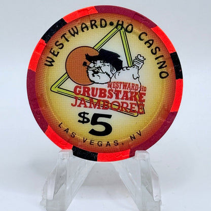 Westward Ho Las Vegas Nevada 1996 'Grubstake Jamboree' LE $5 Casino Chip N9264