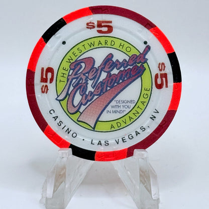 Westward Ho Las Vegas Nevada 1996 'Grubstake Jamboree' LE $5 Casino Chip N9264
