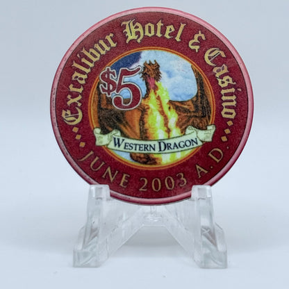 Excalibur Las Vegas Nevada 2003 LE $5 Casino Chip E0412