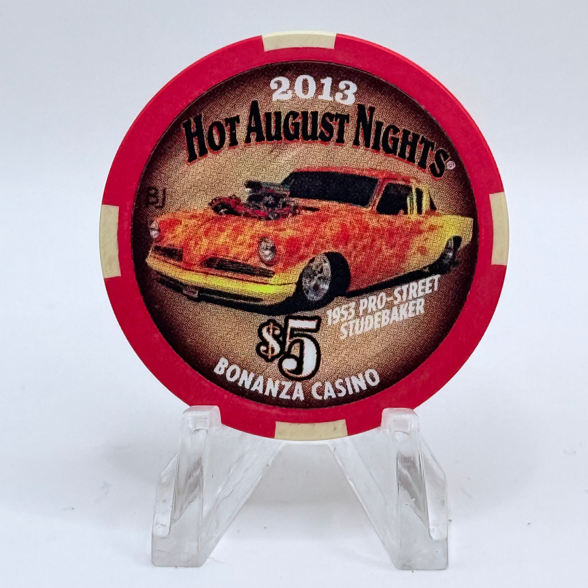 Bonanza Casino Reno Nevada 2013 'Hot August Nights - Pro-street Studebaker' LE $5 Casino Chip D1336
