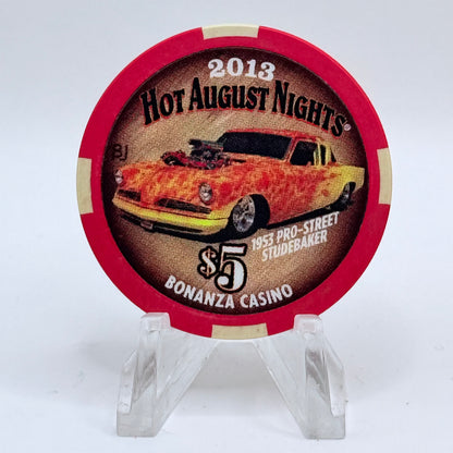 Bonanza Casino Reno Nevada 2013 'Hot August Nights - Pro-street Studebaker' LE $5 Casino Chip D1336