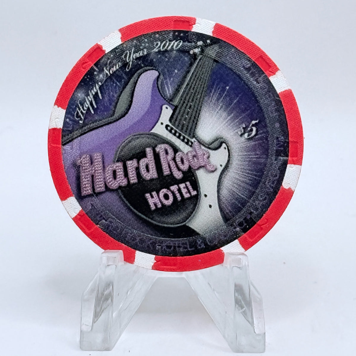 Hard Rock - Las Vegas Nevada 2010 'Happy New Year' LE $5 Casino Chip E9237