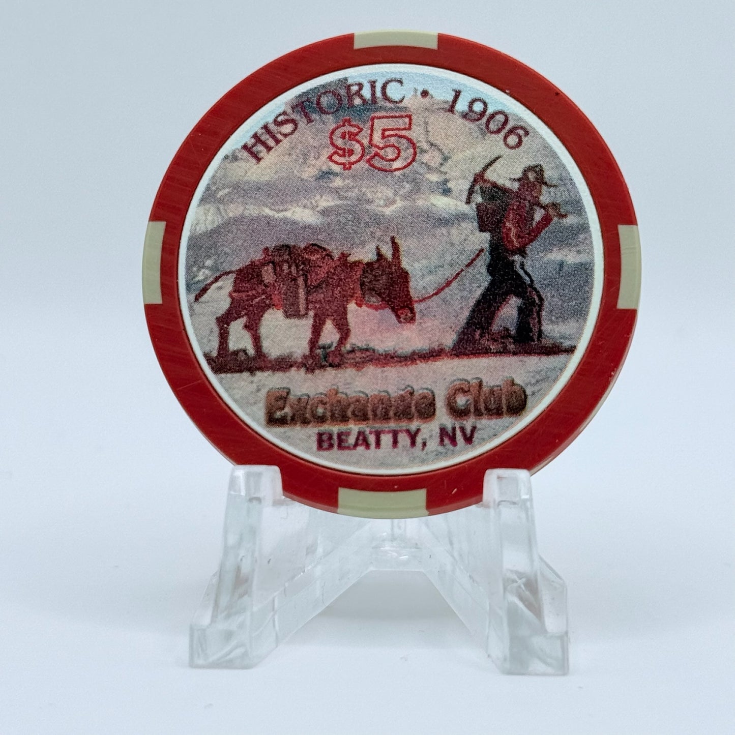 Exchange Club Beatty Nevada 1998 $5 Casino Chip V2390