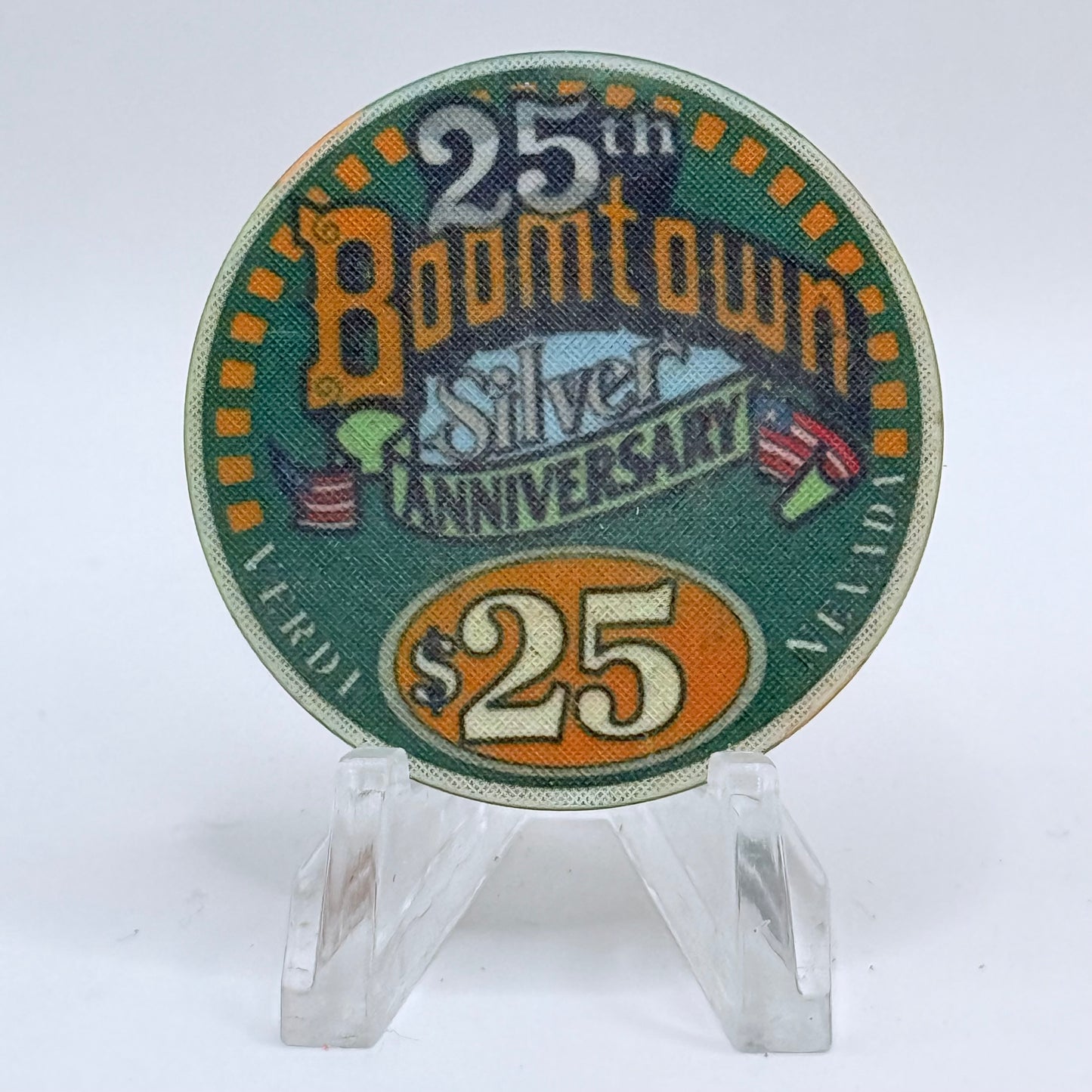 Boomtown 2000 '25th Silver Anniversary Chip' LE $25 Casino Chip V7370