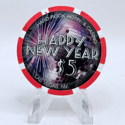 Hard Rock - Las Vegas Nevada 2008 'Happy New Year' LE $5 Casino Chip E7448