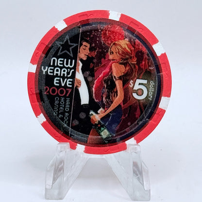 Hard Rock - Las Vegas Nevada 2006 'New Years Eve' LE $5 Casino Chip E7437