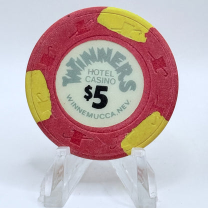 Winners Hotel & Casino Winnemucca Nevada 1991 $5 Casino Chip N3402