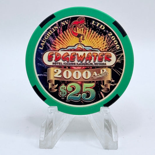 Edgewater Laughlin Nevada 1999 'Millennium' LE $25 Casino Chip V4007