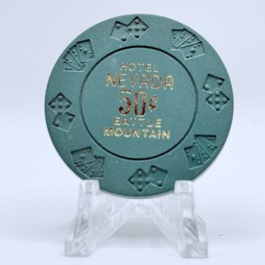Hotel Nevada Battle Mountain Nevada 1956 $0.50 Casino Chip N3232
