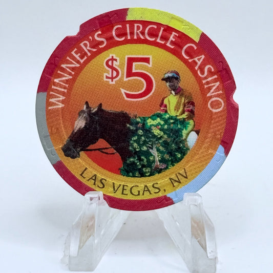 Winner's Circle Casino Las Vegas Nevada 1997 $5 Casino Chip V3615 - notched