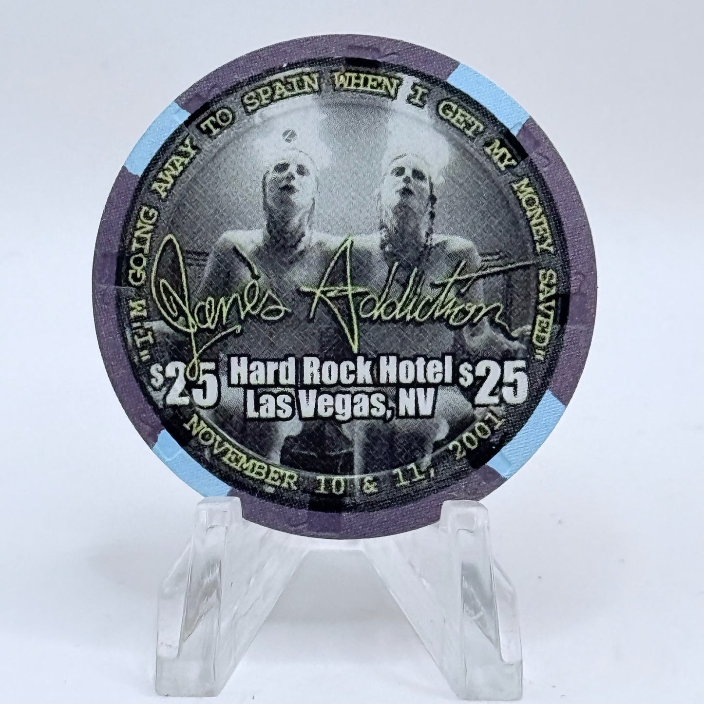 Hard Rock - Las Vegas Nevada 2001 'Jane's Addiction' LE $25 Casino Chip V8694