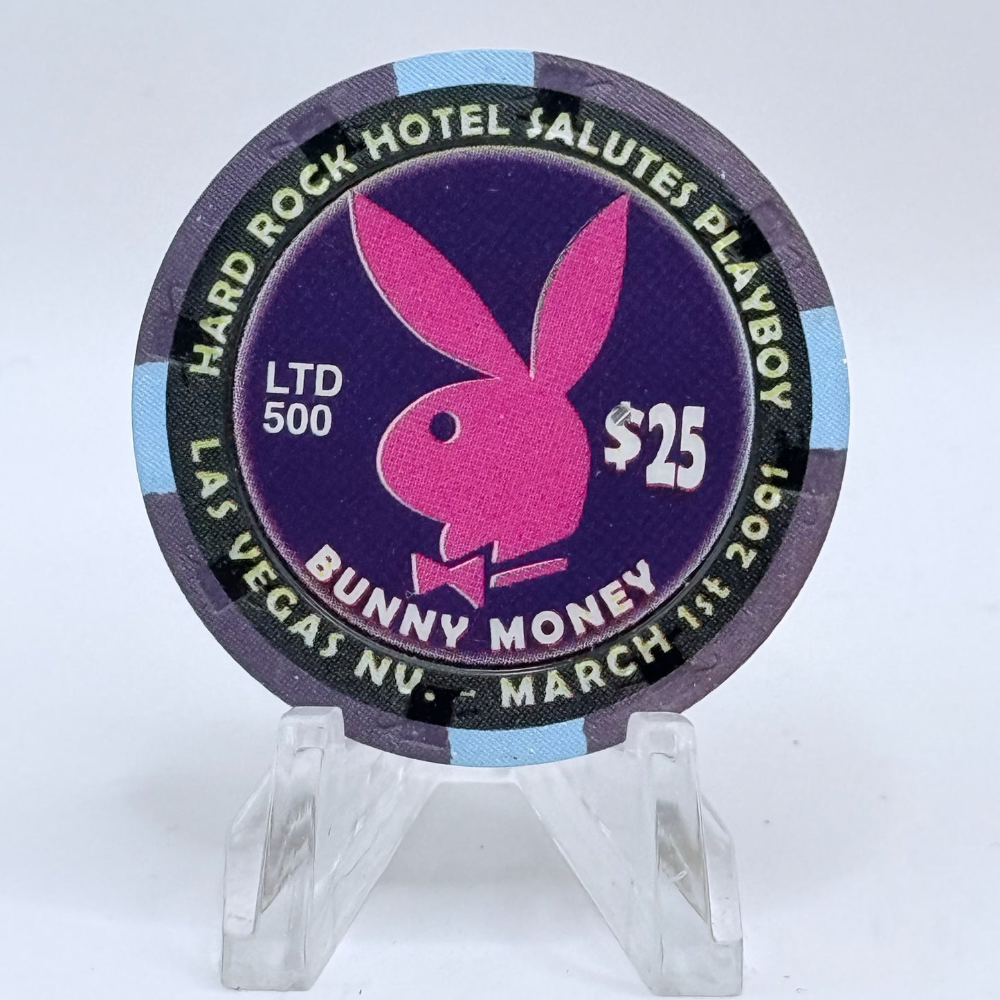 Hard Rock - Las Vegas Nevada 2001 'Playboy Bunny Money' LE $25 Casino Chip V7746