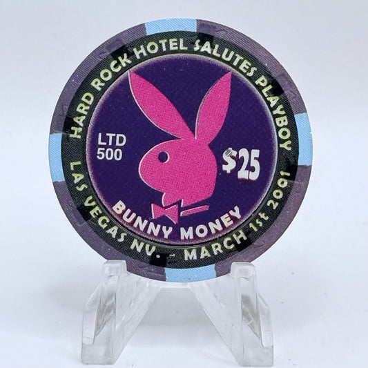 Hard Rock - Las Vegas Nevada 2001 'Playboy Bunny Money' LE $25 Casino Chip V7746