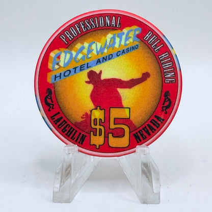Edgewater Laughlin Nevada 2000 'Professional Bull Riders' LE $5 Casino Chip V8394