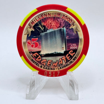 Edgewater Laughlin Nevada 2000 'Millennium' LE $5 Casino Chip V4004