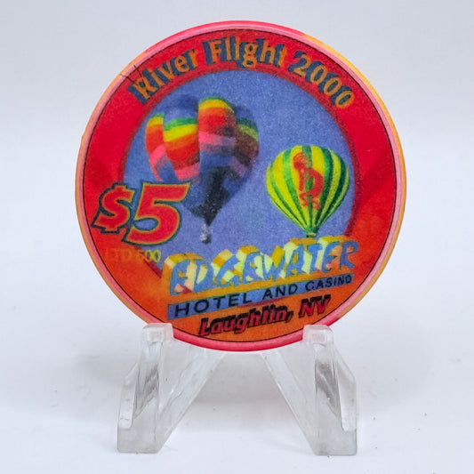 Edgewater Laughlin Nevada 2000 'River Flight' LE $5 Casino Chip V6308