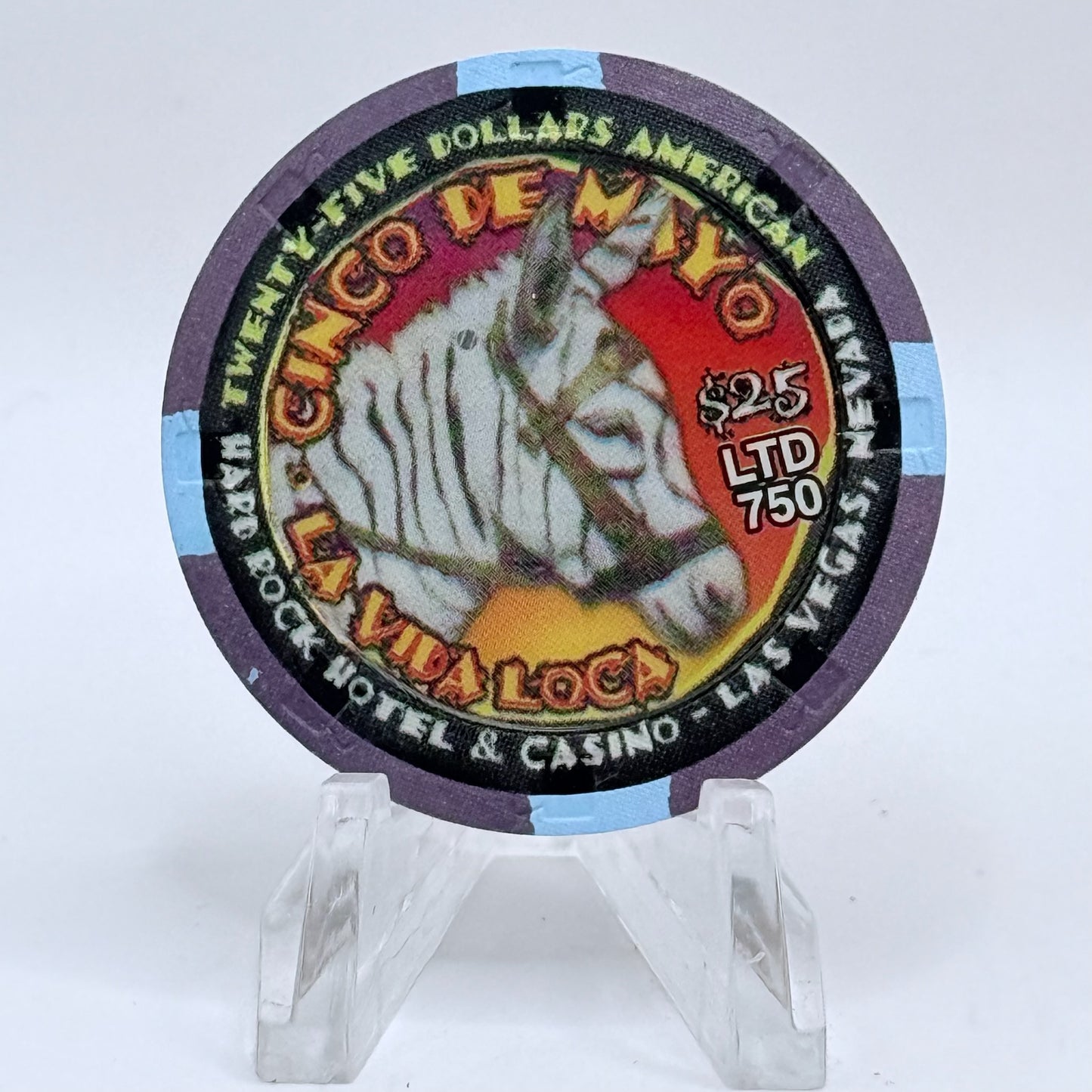 Hard Rock - Las Vegas Nevada 2001 'Cinco De Mayo, La Vida Loca' LE $25 Casino Chip V8692