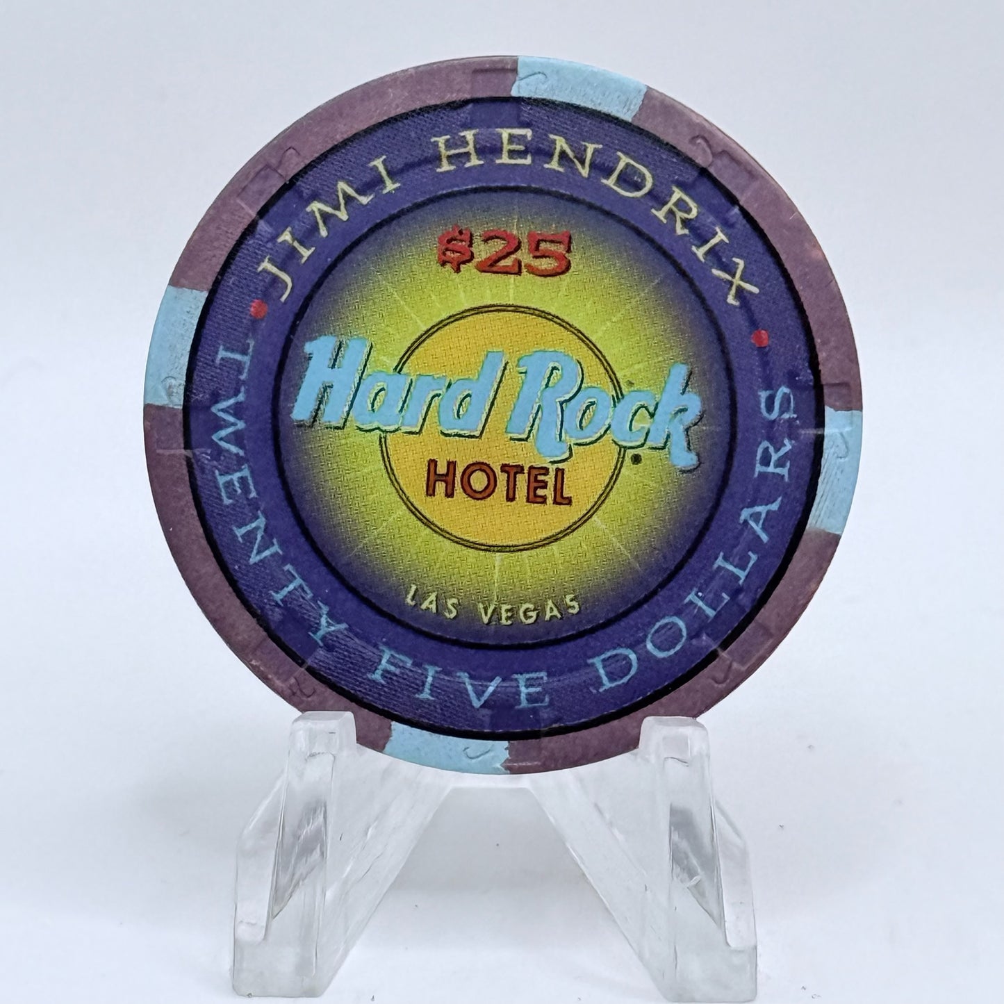 Hard Rock - Las Vegas Nevada 1995 'Jimi Hendrix' LE $25 Casino Chip N2327